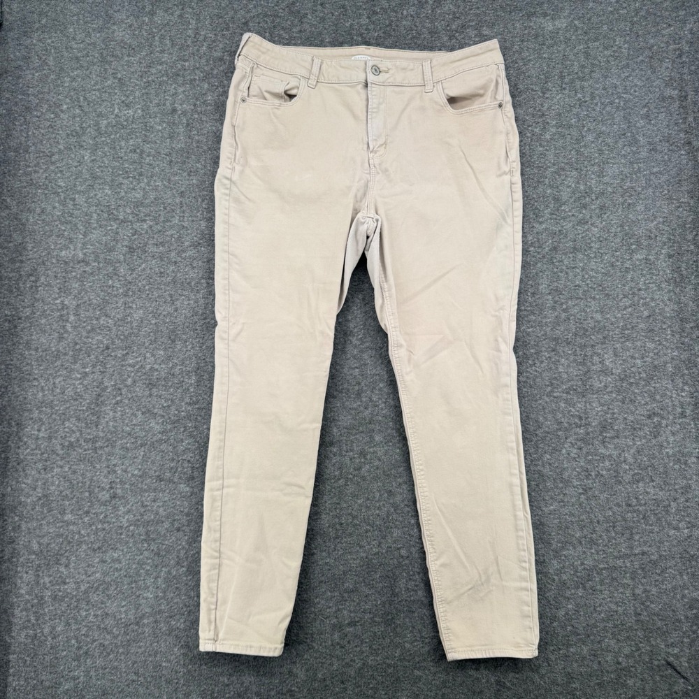 Old Navy Rockstar Super Skinny Tan Khaki Pants Womens Size 16 Stretch Casual